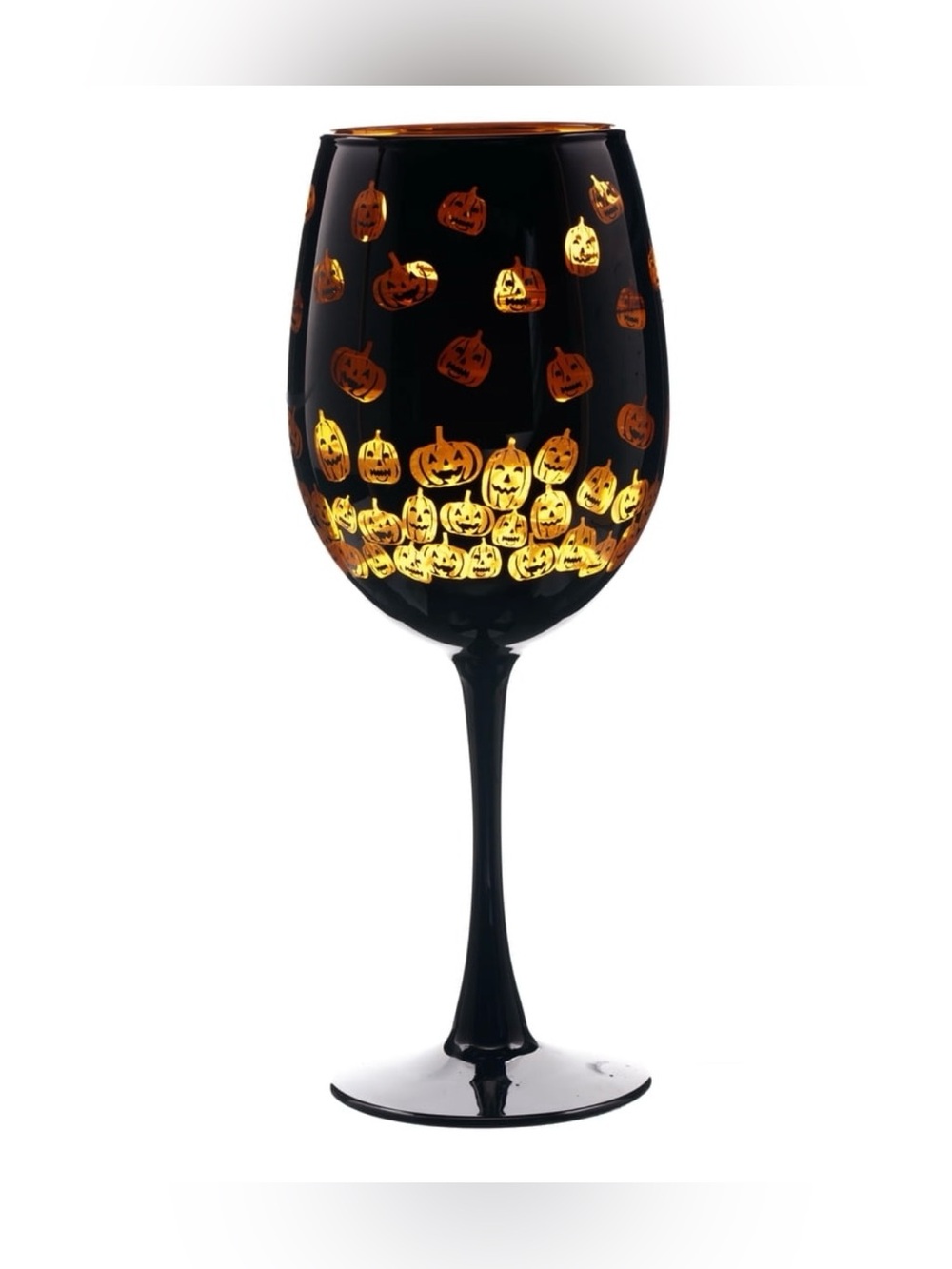 Halloween Bats & Pumpkins Two Tone Wine Glass - Set of 2 - Picture 5 of 7